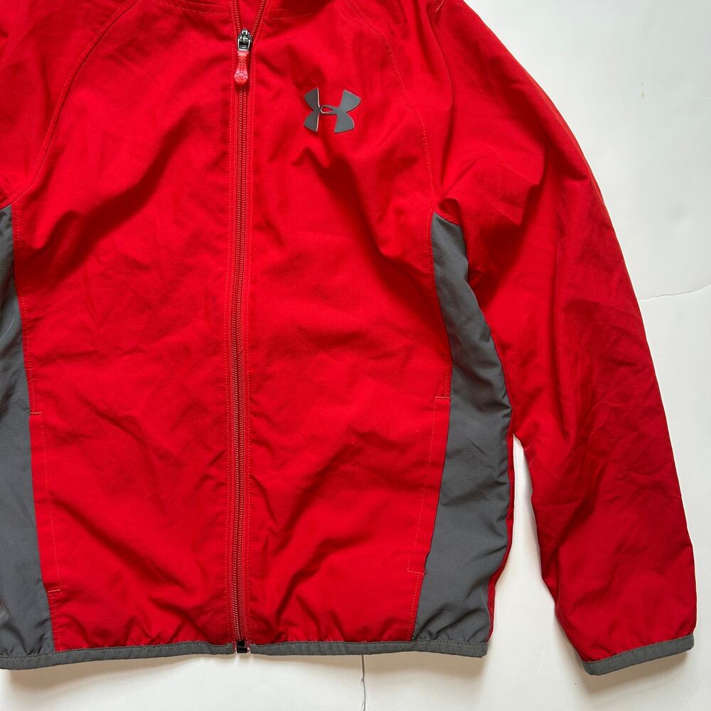Under Armour Youth Windbreaker Jacket - Red & Gray - Size 6-7Y - Picture 3 of 5